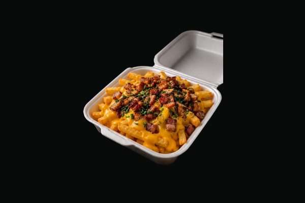 Papas con Salsa de Queso Cheddar y Tocino